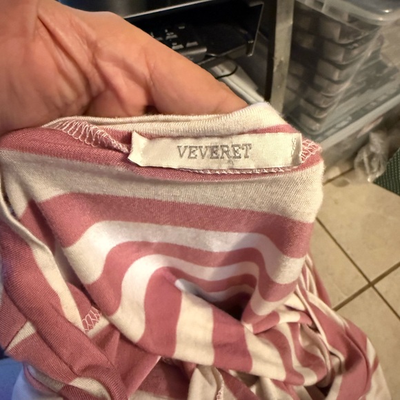 Striped Pink and White Jumpsuit - Picture 3 of 3